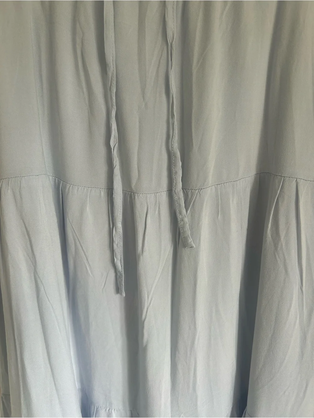 Brandy Melville Light Blue Tiered Maxi Skirt with Drawstring Waist